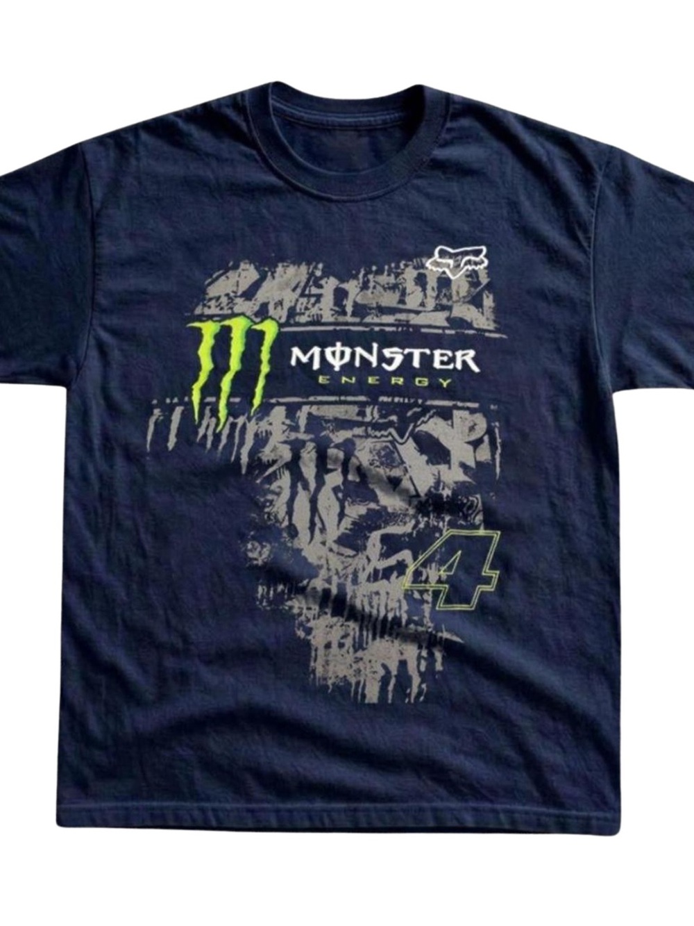 Gildan Monster Energy Graphic Tee - Navy with Lime Accent